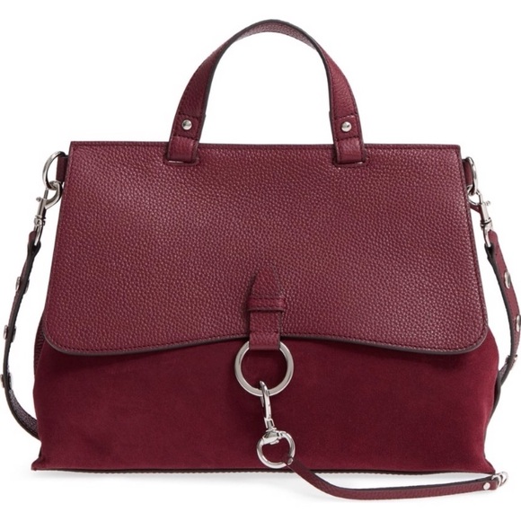 Rebecca Minkoff Handbags - Rebecca Minkoff Keith Satchel Suede Leather Burgundy Bag